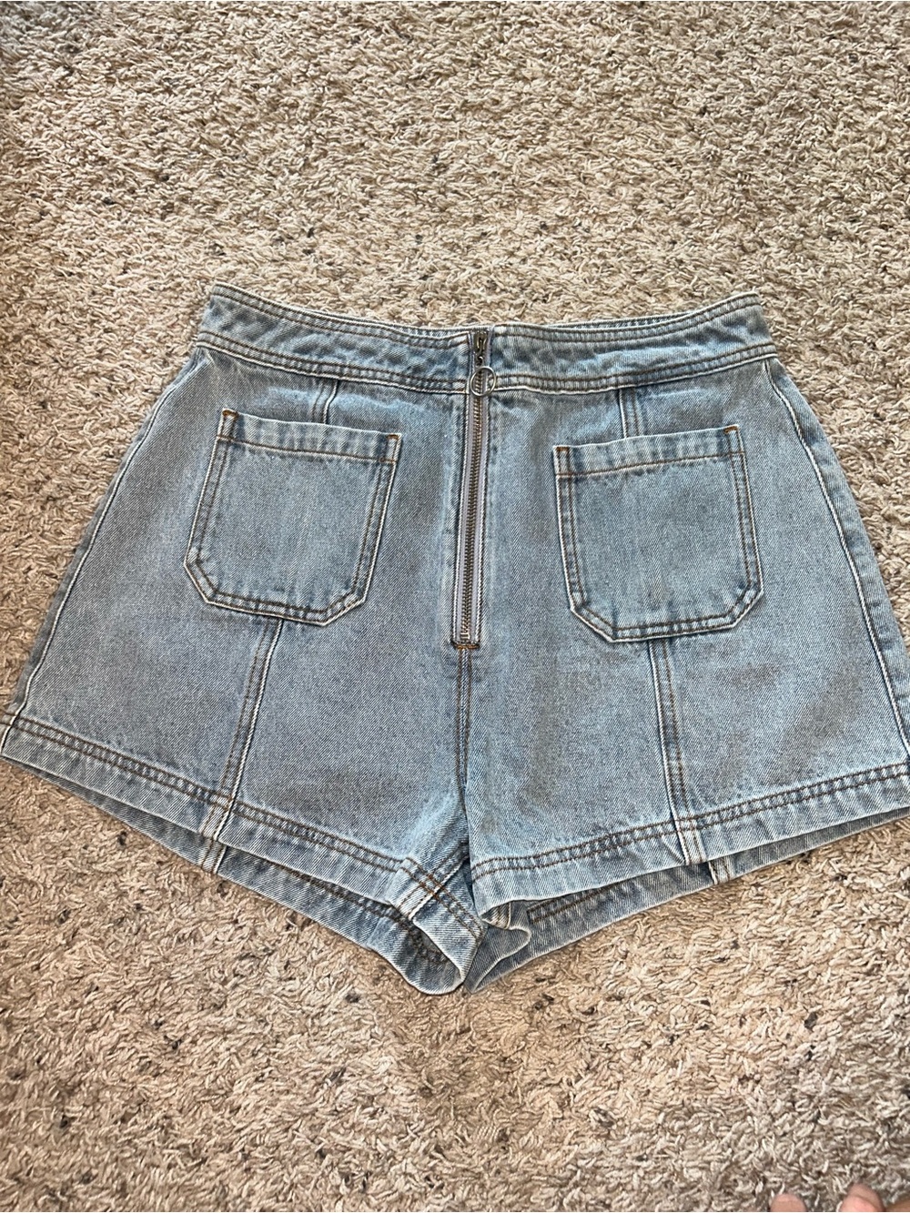 MINKPINK Light Blue High-Rise Denim Shorts